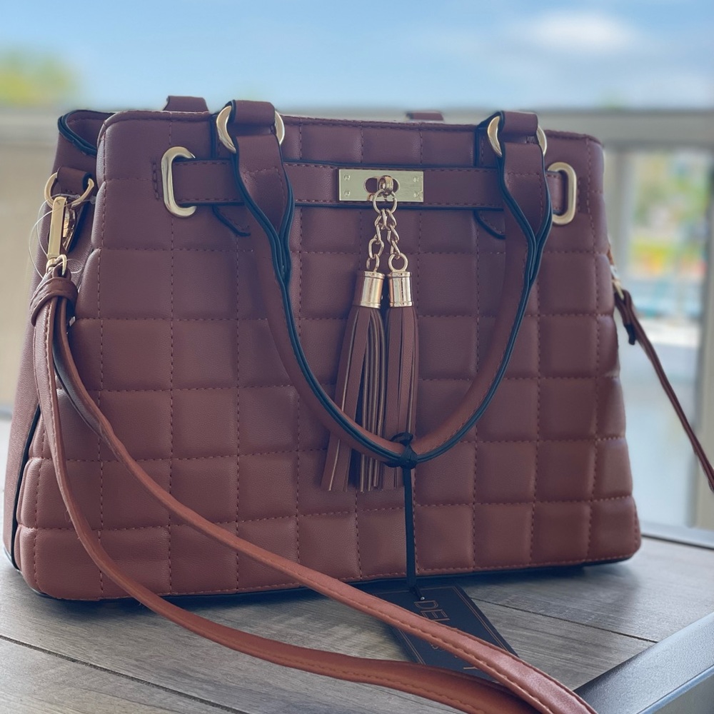 Faux leather patch Handbag